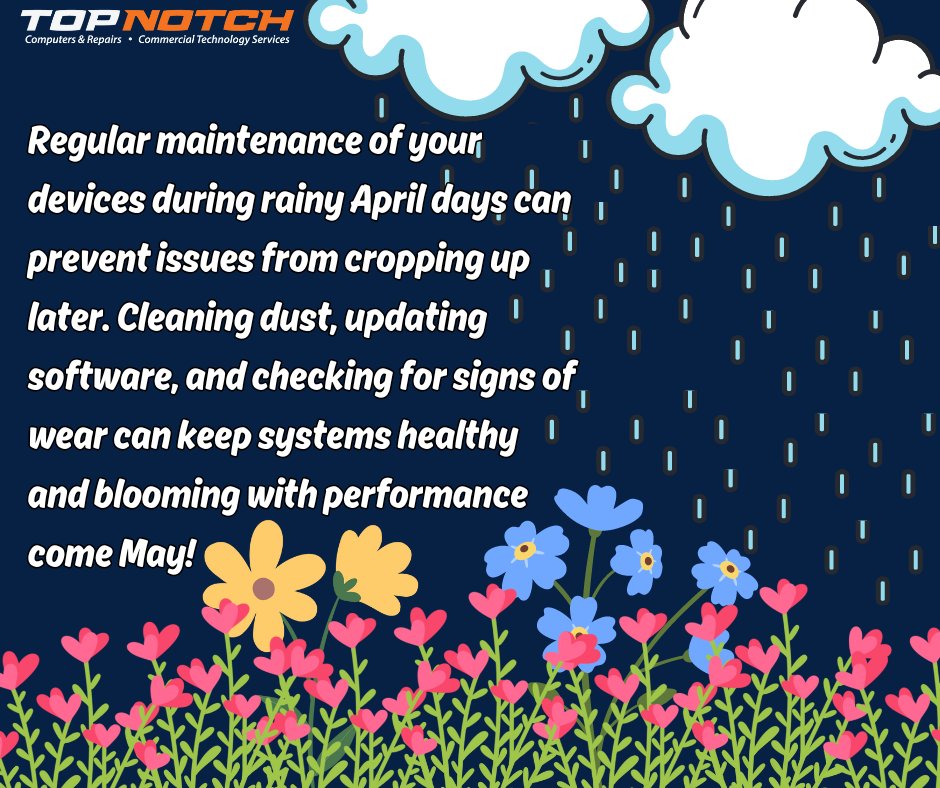 Just as April showers pave the way for May flowers, careful attention and maintenance can ensure that computer systems blossom with productivity and reliability! Call us today to get personalized help just for you! (800) 307-1249 #tuesdayvibe #TuesdayFeeling #Tuesday #tuesdays