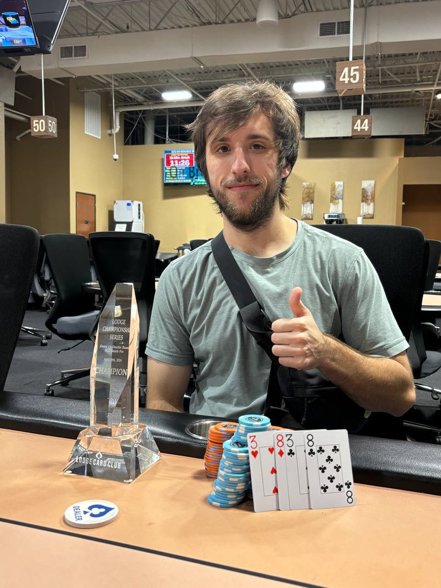 Justin Greilich won $7,537 in the LCS Double Board PLO Bomb Pot tournament after a heads up deal! Congrats, Justin!