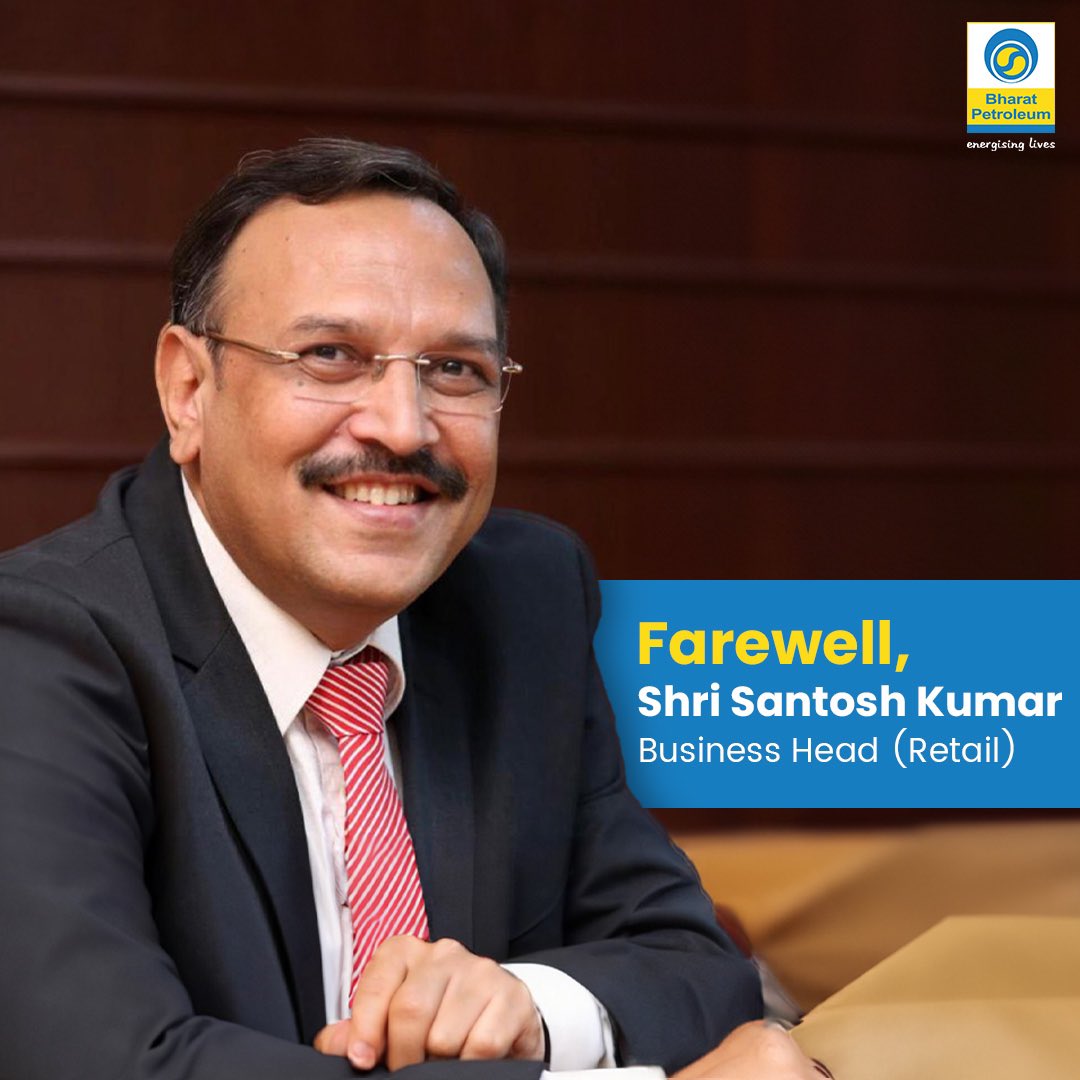 Today we bid farewell to Shri Santosh Kumar, Business Head (Retail), as he embarks on a new journey after an illustrious 37-year tenure with BPCL. Since joining BPCL in 1987, Shri Santosh Kumar has left an indelible mark on the Oil and Gas Industry, leading three major Business…