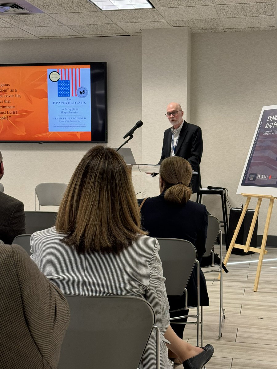 Dr Barry Hankins of @BaylorHistory presenting at the conference “Evangelicals and Politics” taking place today at Washington Adventist University @ThisIsWAU