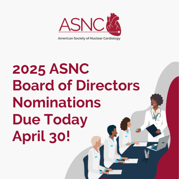 2025 ASNC Board of Directors nominations are due today! The Nominating Committee invites you to apply or recommend a member to serve on the Society’s Board of Directors. Directors serve 4⃣-yr terms & are charged w/ advancing ASNC’s mission. Learn more👉bit.ly/3wiDBXV