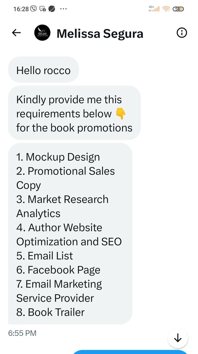 @MeliassaSeg50571 She also asked me to sent her all this things. This Is how She Will promote your books.