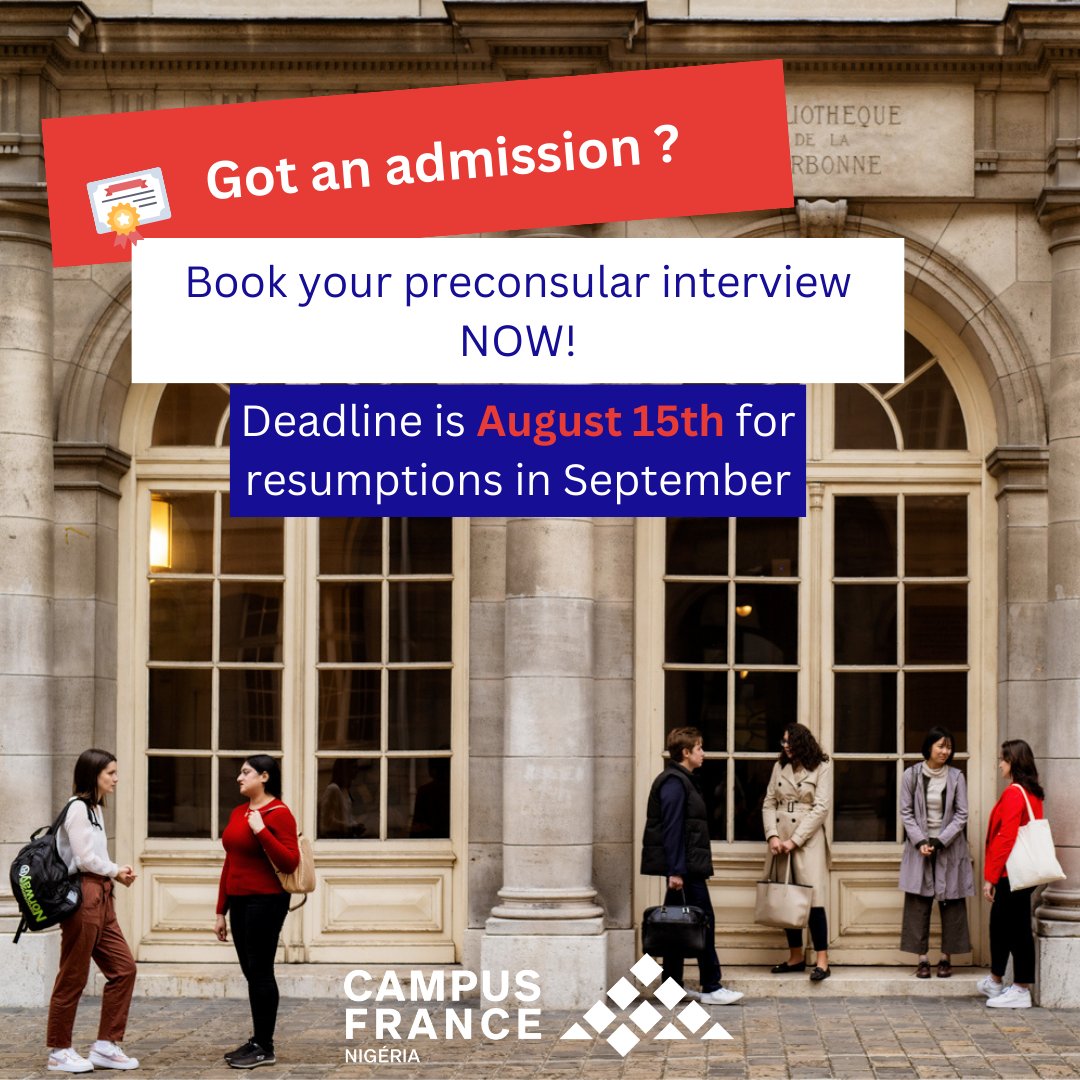 🔉Do you have an admission to study in France🇫🇷 and would like to apply for a student visa? The Campus France pre-consular procedure is starting on the 1st of May, 2024 Kindly send an email to infocampusfranceng@gmail.com or infocampusfrancelagos@gmail.com #studyinginfrance
