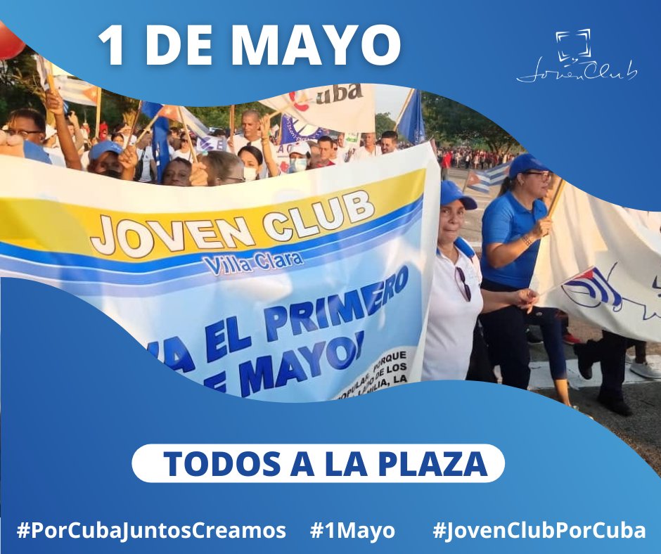 @JClubVillaClara mañana presentes en el desfile por un #1roDeMayo con #GenteQueSuma en la Plaza #JovenClub #JovenClubXCuba