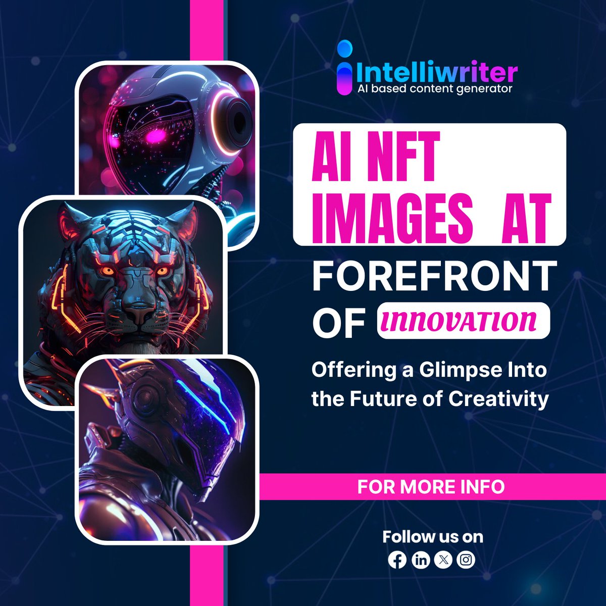 Intelliwriter isn't just a tool—it's a gateway to a new era of innovation in content generation.💥

Join the forefront of innovation and unlock limitless creative possibilities today!🔓

intelliwriter.io
#IntelliWriter #AIbasedcontentgenerator #AIImagegenerator #NFTImages