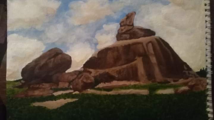 Rate me guys
Riyom rock, Plateau State 
#acrylicpaintings 
Follow up and share pls
#worldart
