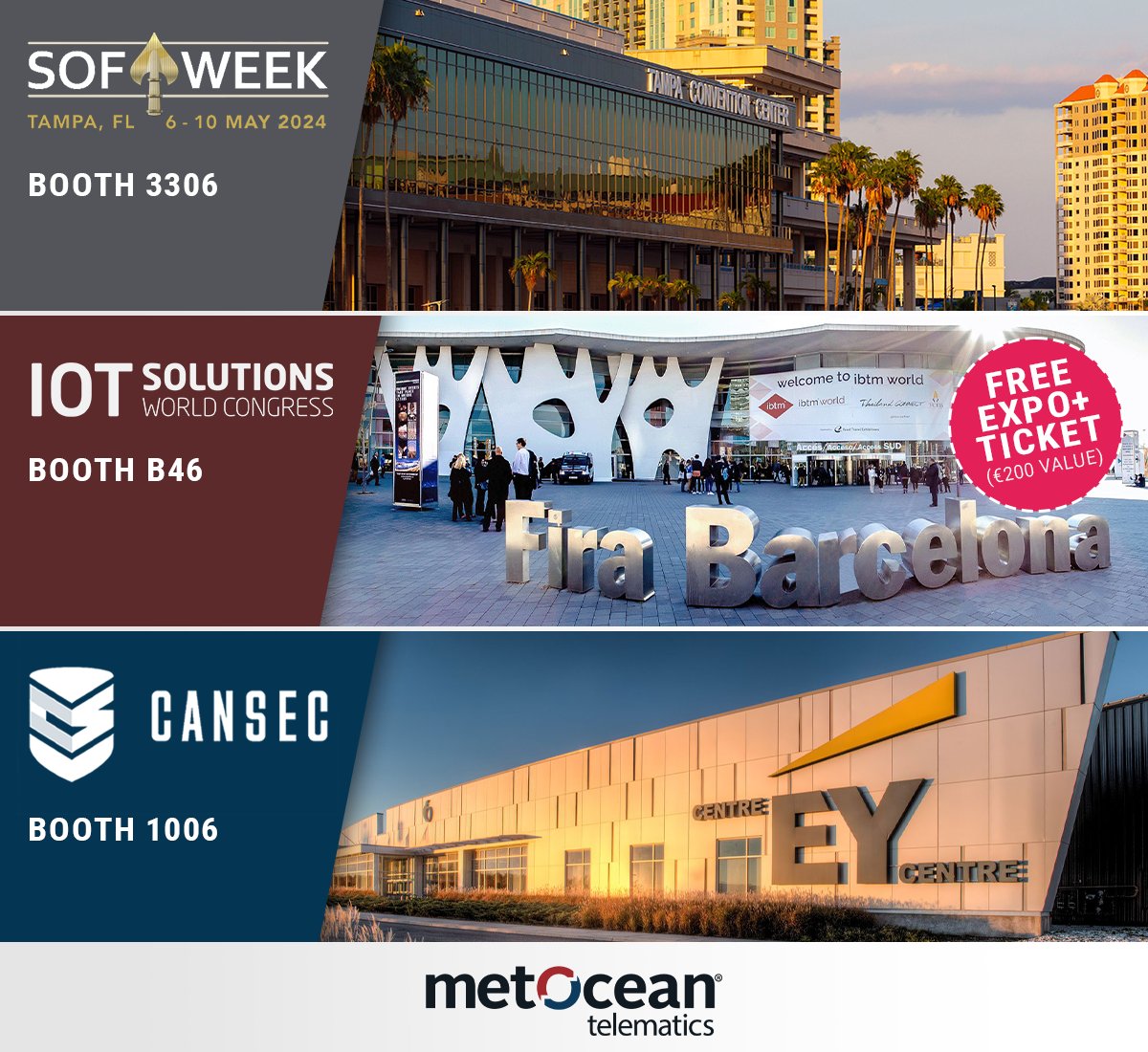 MetOcean is gearing up for our May trade shows, all the way from Ottawa to Barcelona! 🎉 

Our SatCom, Defence and Security teams are looking forward to connecting with our clients in-person and showcasing MetOcean's latest technology. 

Details here: metocean.com/news-and-event…
