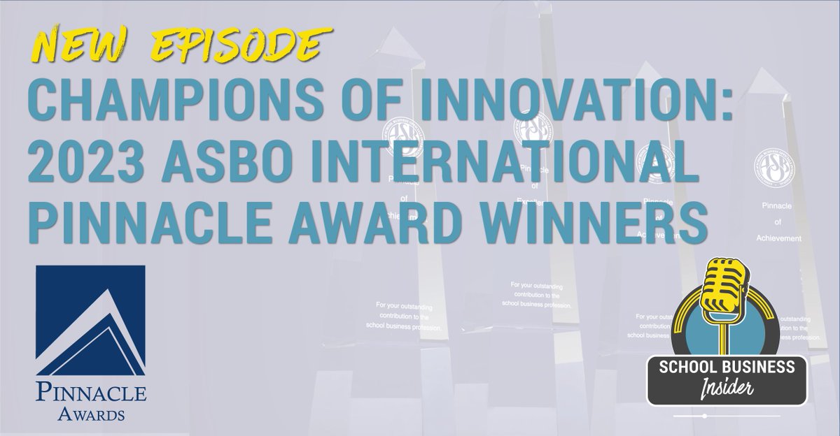 Tune in to this week's episode of the @sbinsiderpod to meet the 2023 #ASBOPinnacle Award winners! 🏆 Gain inspiration from these innovative district teams and their experiences in addressing critical issues in education. Listen here: podcasts.apple.com/us/podcast/sch…