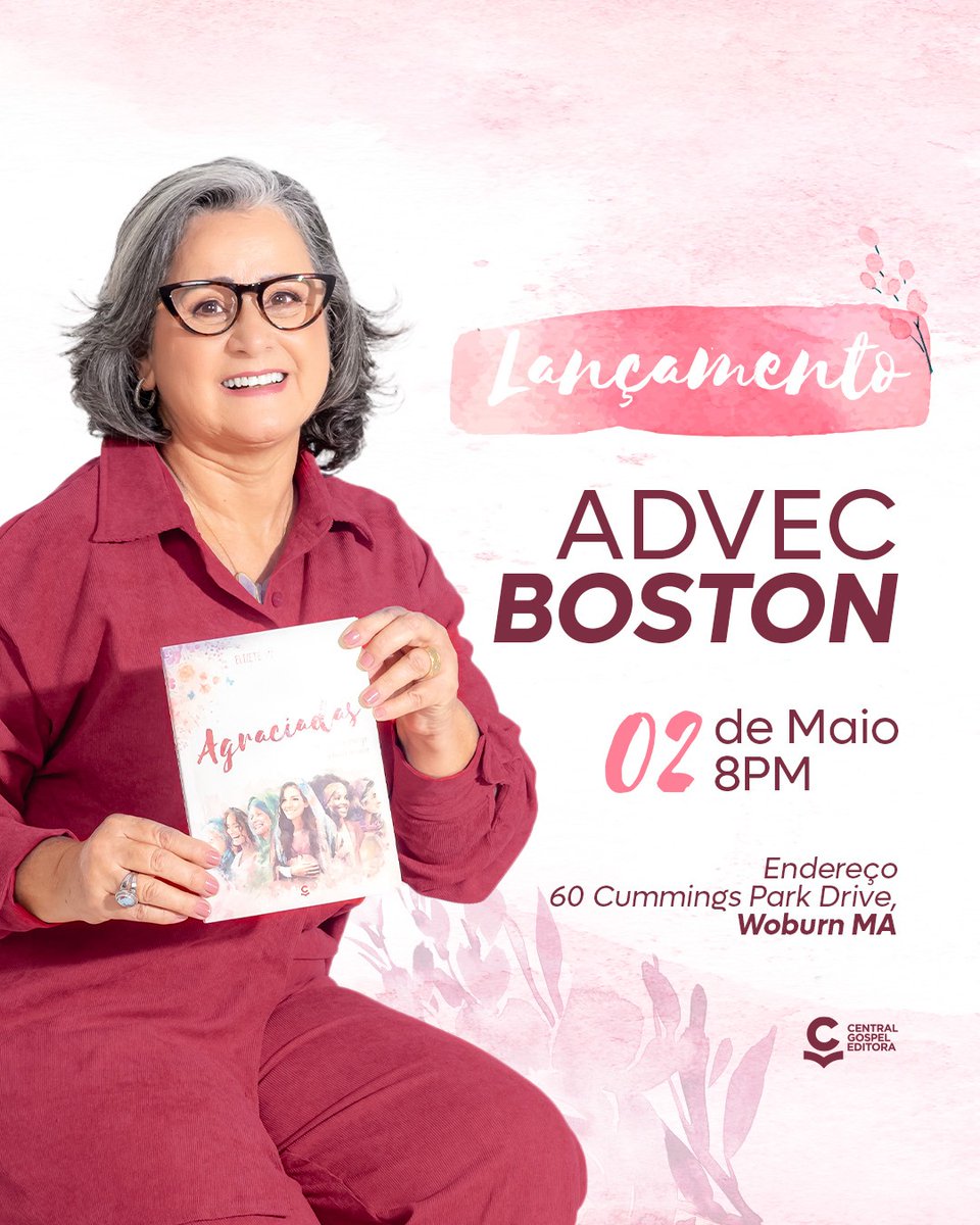 Hoje, dia 2, a minha esposa Elizete Malafaia vai ministrar para mulheres e lançar o livro “Agraciadas” na ADVEC Boston, às 8pm. Se você está em Boston, não perca e divulgue! Endereço: 60 Cummings Park Drive, Woburn MA