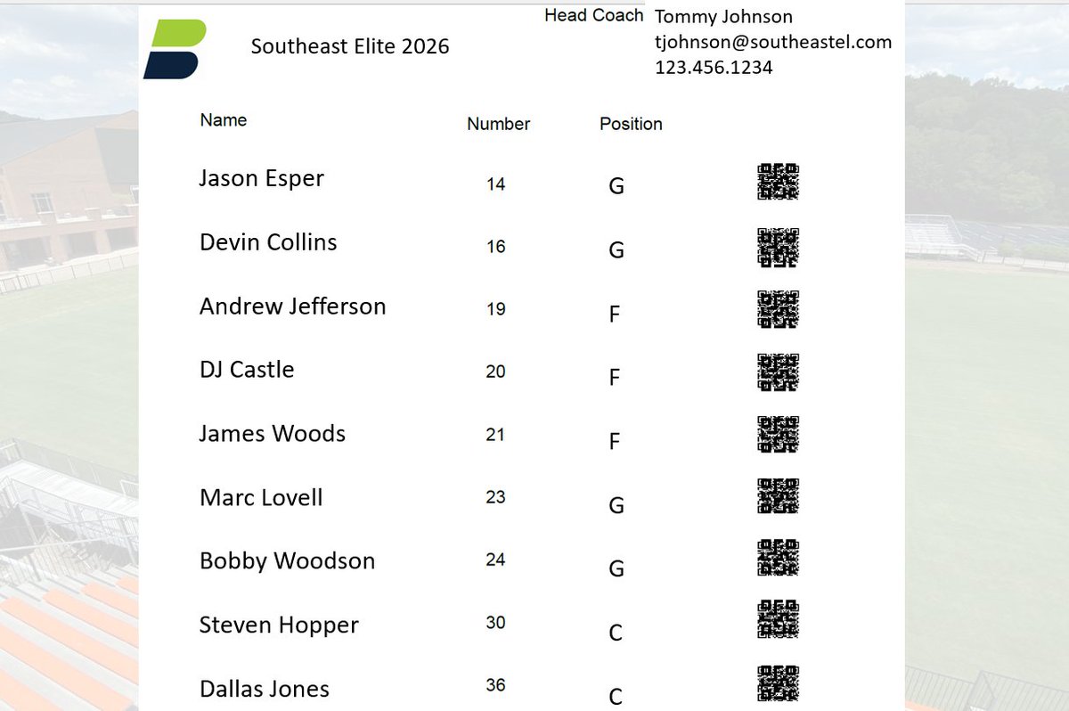 Be better! Your Club could hand this type of roster out to college coaches at tournaments over the next few months that allows them to scan straight to the complete player profile, or you can just keep handing out a spreadsheet. #Recruiting #basketball #lacrosse #volleyball