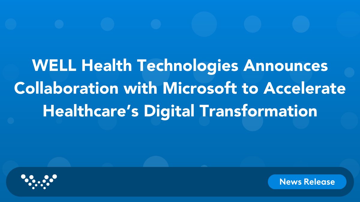 This agreement aims to advance digital healthcare transformation across North America & beyond by integrating @Microsoft Cloud and #AI capabilities with WELL's digital health platform, enhancing the healthcare experience for providers and patients alike. ow.ly/S7YP50RsvuL