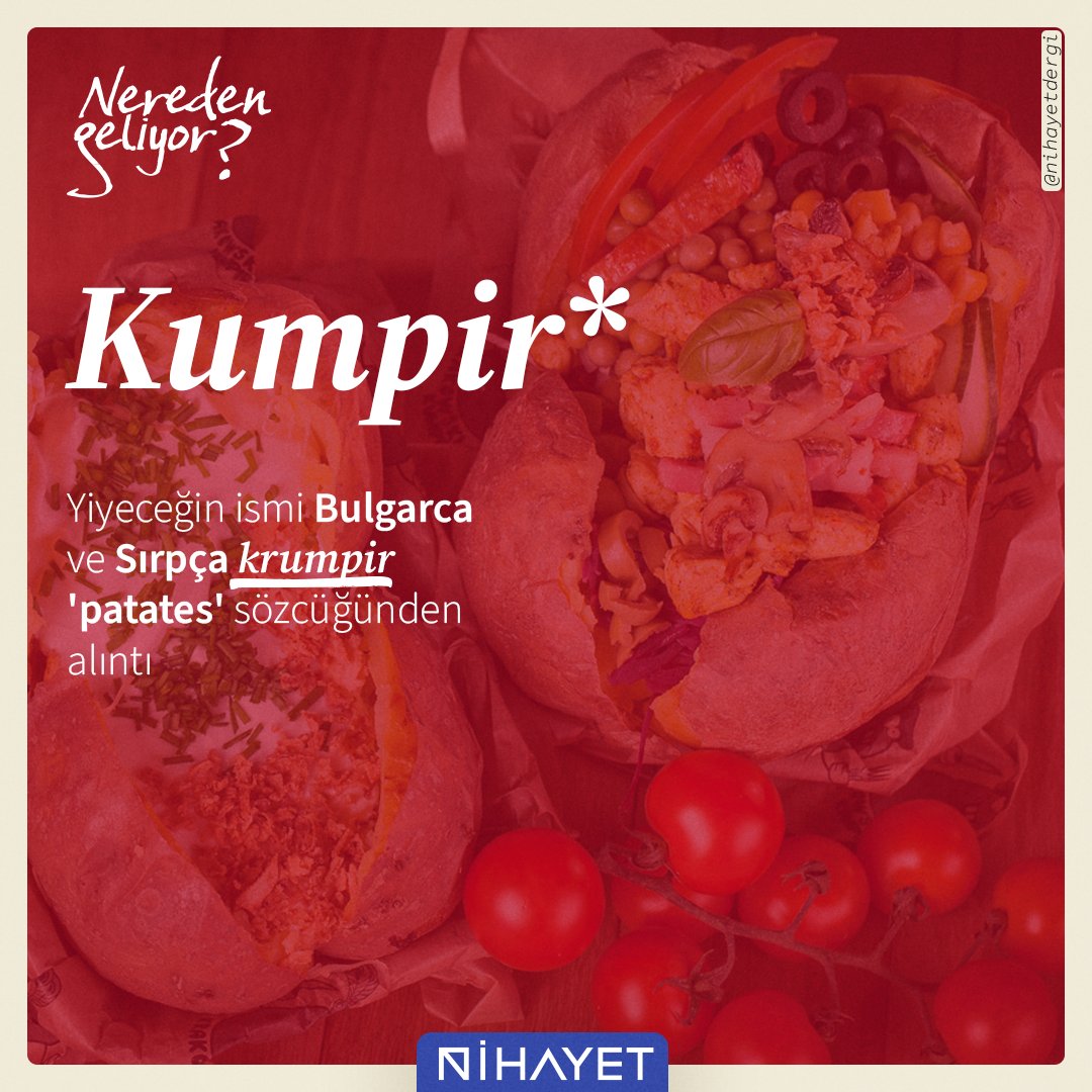 Yiyeceğin ismi Bulgarca ve Sırpça, krumpír 'patates' sözcüğünden alıntı