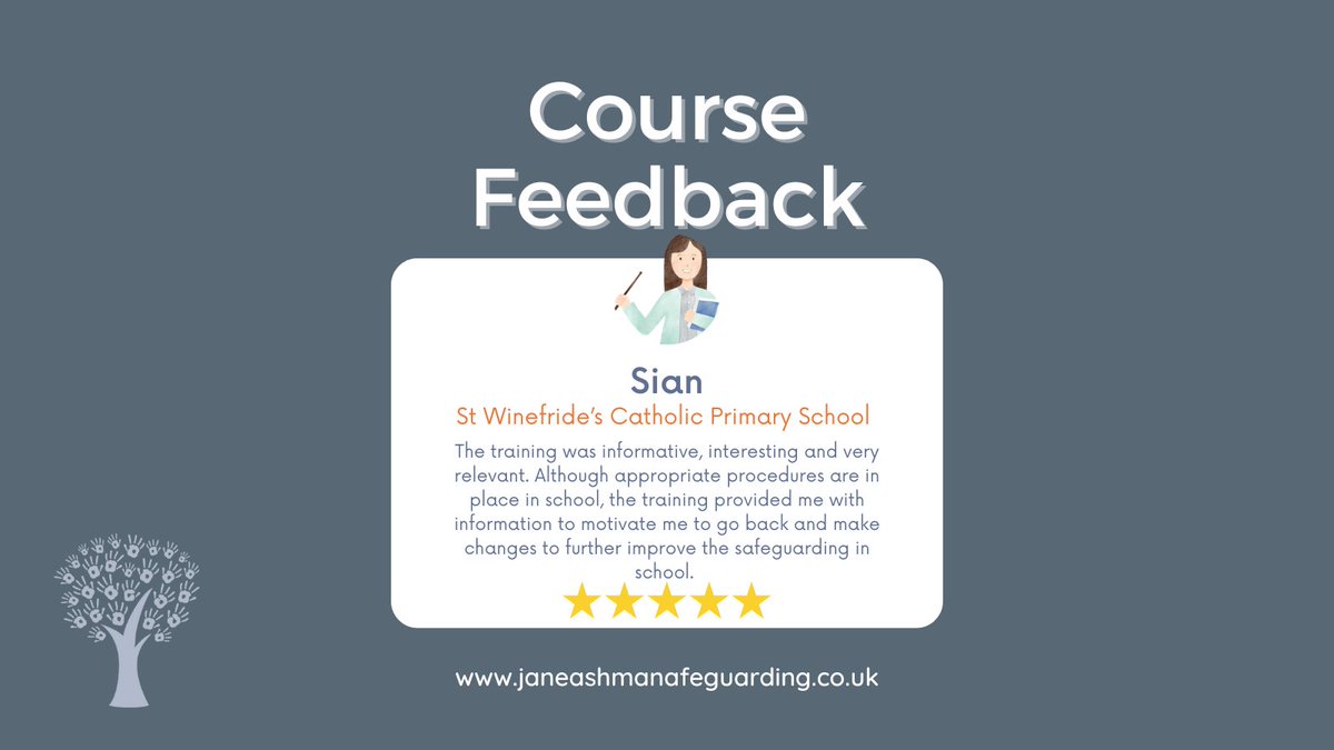Thank you, Sian! 📌Stay updated with the latest child safeguarding measures and policies. Their protection is our collective responsibility. Book here for your training: bit.ly/44WxQuz #ChildSafetyFirst #SafeguardingInEducation