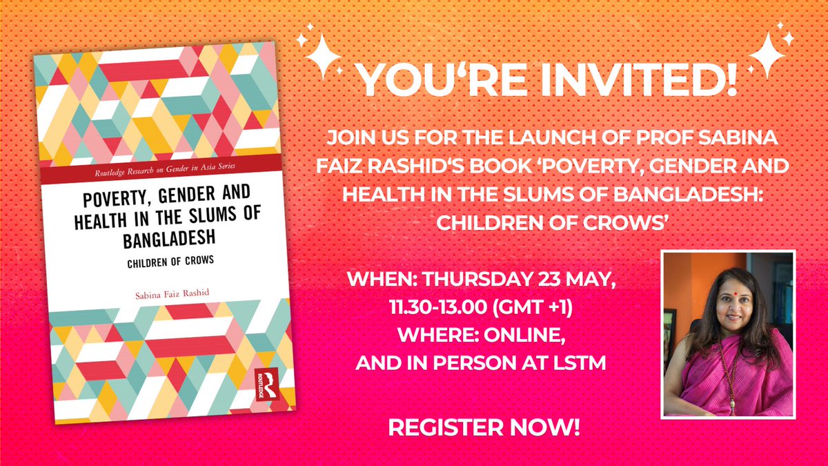Have you heard? We're having a book launch, and you're invited! You can attend online or in person at @LSTMnews - sign up here: eventbrite.co.uk/e/book-launch-… #Bangladesh #dhaka