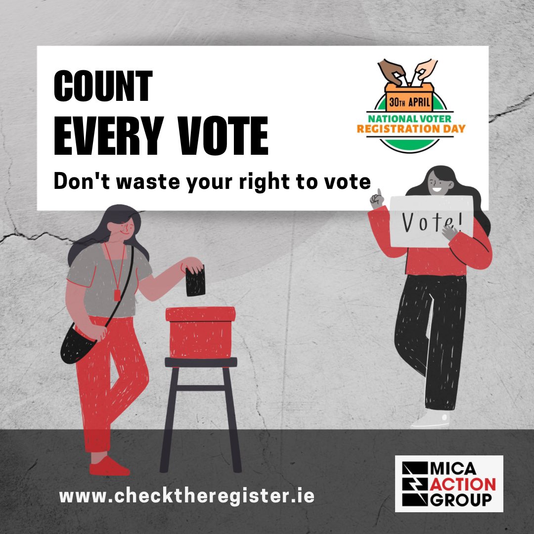 Today is National Voter Registration Day! Make sure to register to vote on checktheregister.ie to have your voice heard. #DefectiveConcreteCrisis