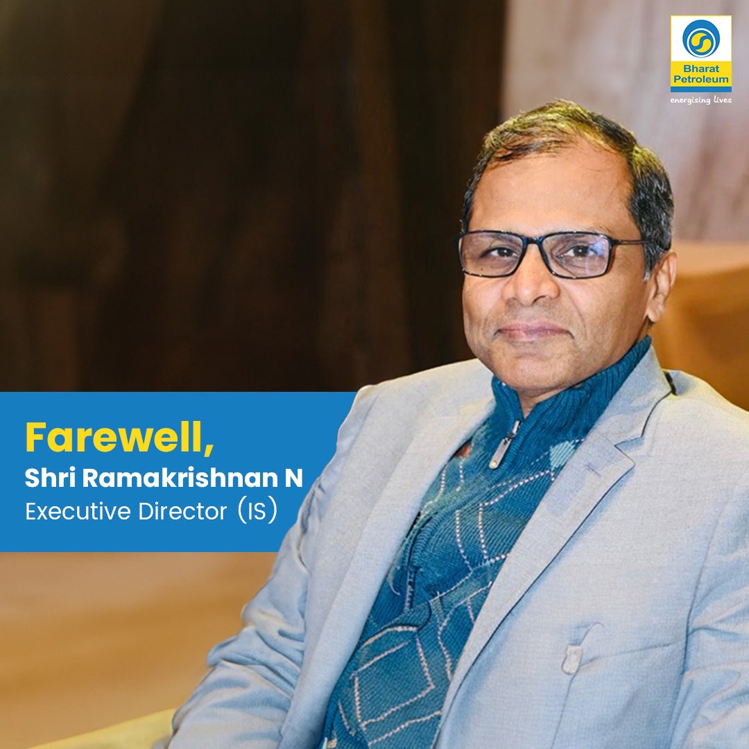 We bid adieu to Shri Ramakrishnan Narayanswamy, Executive Director (IS), after 34 years of outstanding service with BPCL. With a Chartered Accountant degree in hand, Shri Ramakrishnan's career epitomizes innovation and creativity across diverse domains. innovative leadership…