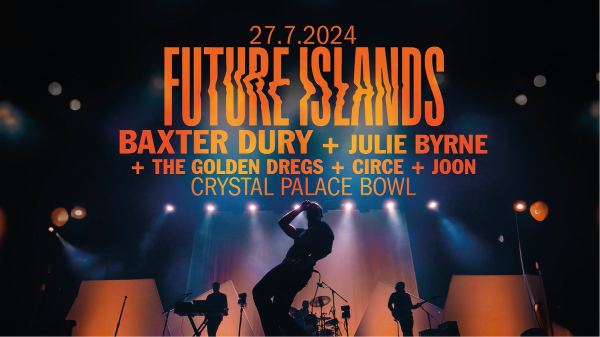 Full line up announced! @futureislands will be joined by @baxterdury, Julie Byrne, @TheGoldenDregs, @circemusic_ & @templeofjoon at @SouthFacingFest @CP_Bowl 💥 🎫 On sale now: livenation.co.uk/show/1467912/f…