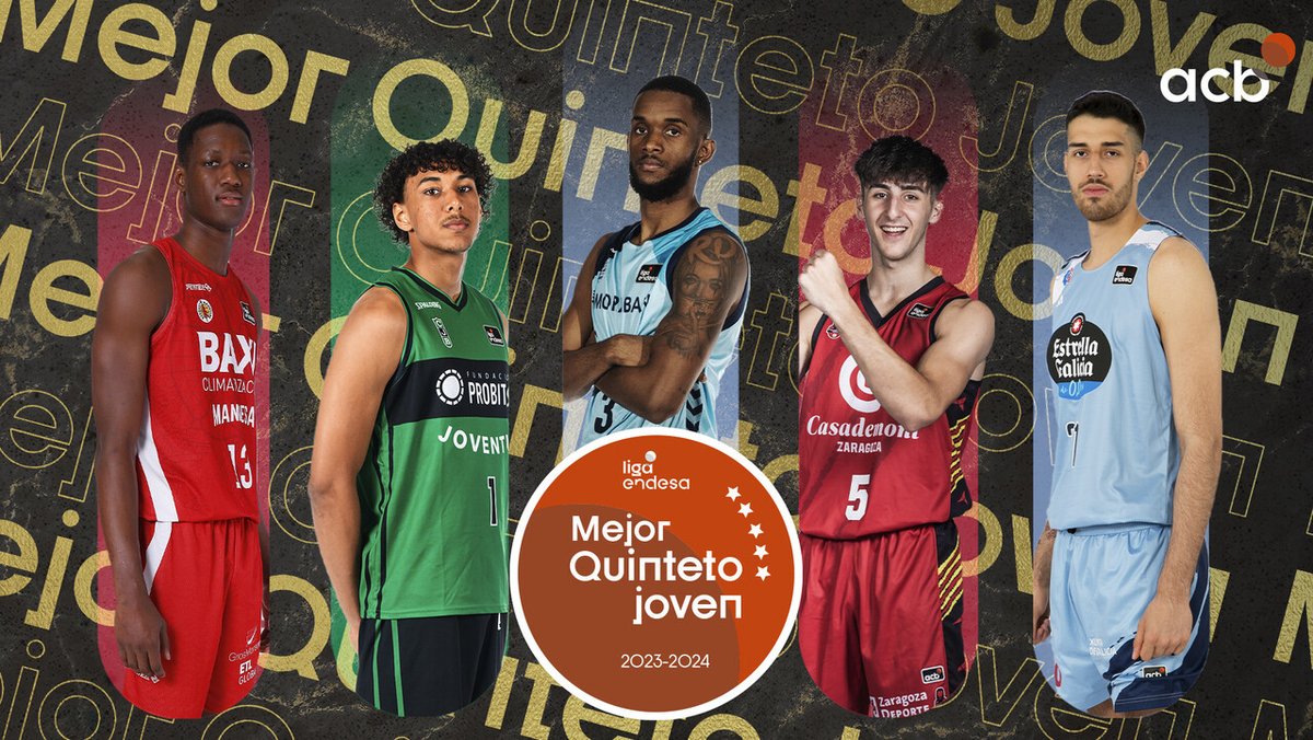 Mejor quinteto joven @ACBCOM 2023-2024

@JeanMontero03- @morabancandorra 
@yannick_kraag - @Penya1930 
@LucasLangarita - @casademontBZ 
Musa Sagna- @BasquetManresa 
Juan Fernández - @CBBreogan