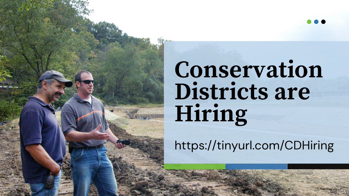 Monroe County Conservation District is hiring a Resource Conservation Specialist/Chapter 102 & a Resource Conservation Specialist/Watershed Specialist pacd.org/?page_id=121 #conservationjobs