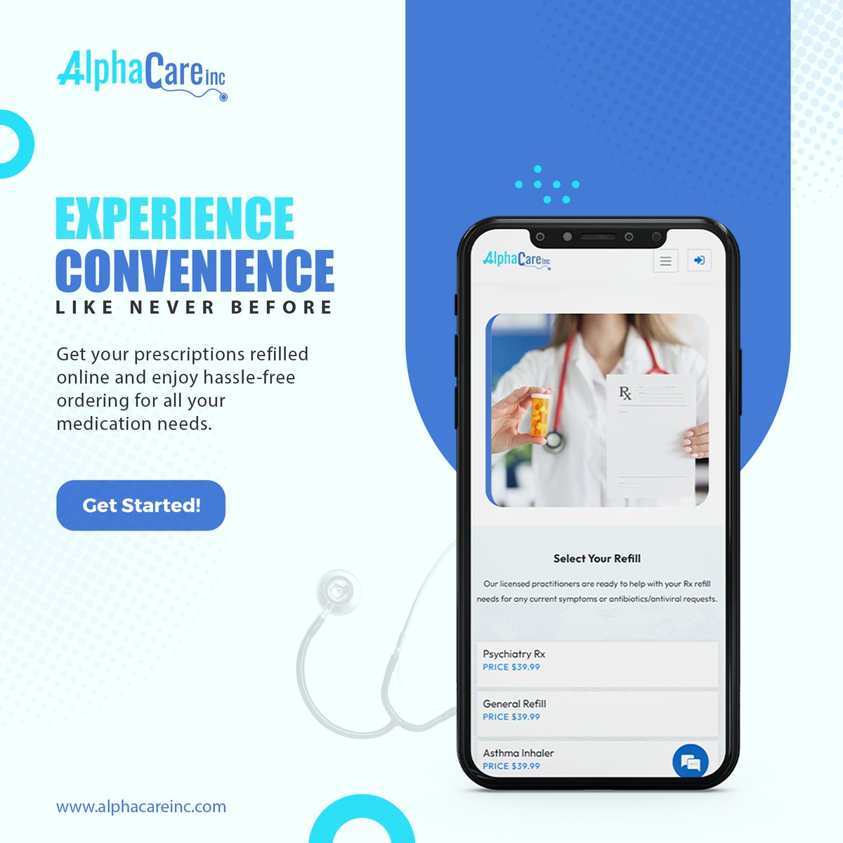 Neglecting prescribed medication and timely refills can pose health risks. With AlphaCare Inc., easily refill prescriptions online, even without a doctor's visit.

Learn More: alphacareinc.com
 
#alphacareinc #prescriptionrefills #virtualcare #doctor #medicine #healthcare