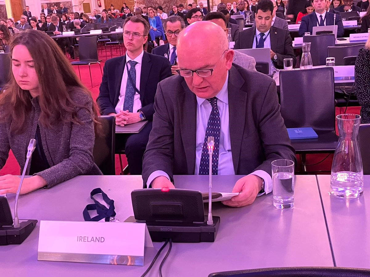 At 🇦🇹’s “Humanity at a Crossroads: Autonomous Weapons Conference”, 🇮🇪 reiterated the centrality of IHL, risks of integrating biases & the need for human control & integration of ethical considerations in future frameworks. Autonomous warfare must be prevented #AWS2024Vienna