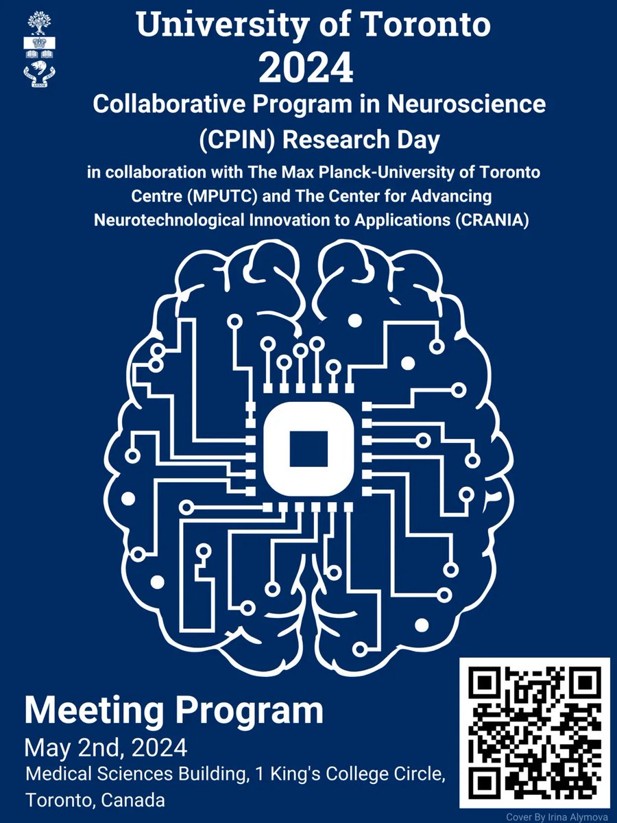The 2024 CPIN Research Day will be held on May 2nd, 2024 as a part of the 2024 Joint Neuroscience Conference, in partnership with @mpc_utoronto and @CRANIA_Toronto. 📍The Stone Lobby, MSB, 1 King's College Circle 🔗For the event schedule: uoft.me/asj