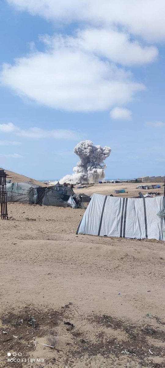 Israel is now dropping bombs on Palestinian civilians hiding in tents in Rafah, the last place of shelter in Gaza.
