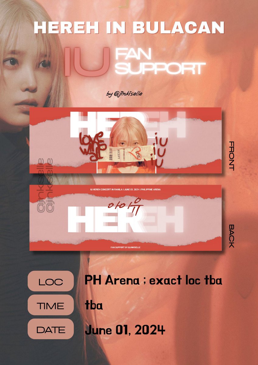 hala ayan na siya ⁉️

IU IN BULACAN FAN SUPPORT PROJECT
by jinkiselle 🫶🏻

•• IU •• Hand Banner

📍rt, like, mbf
📍strictly 1:1
📍limited quantity onli 🥹

💌 read pubmat for deets
💌 will go priv on d-day !!

#HEREH_WORLD_TOUR_IN_MANILA