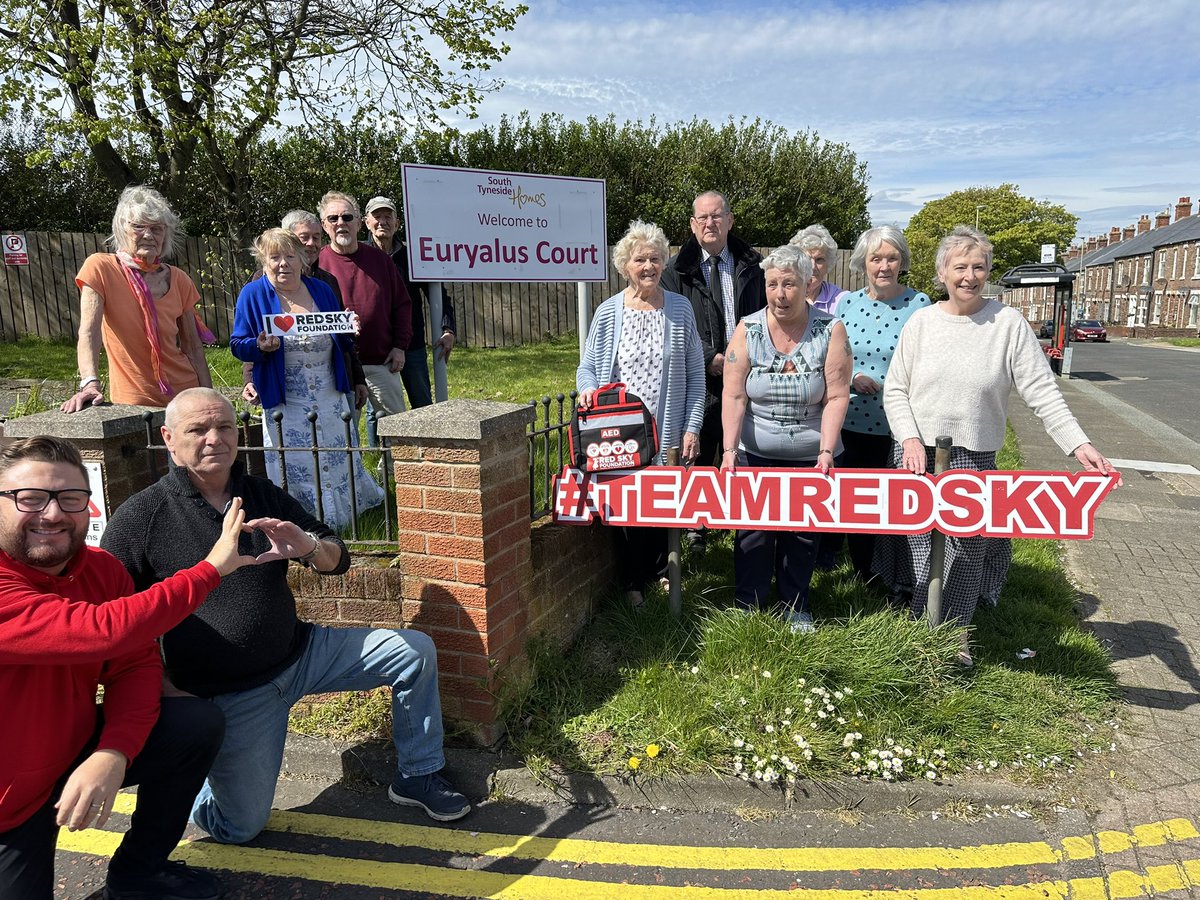 We’re giving a big shoutout to the residents of Euryalus Court in #SouthTyneside  They’ve been really excited about becoming our latest TeamRedSky Rockstars! And better still they are so happy with their new Red Sky defibrillator although we hope it’s never needed