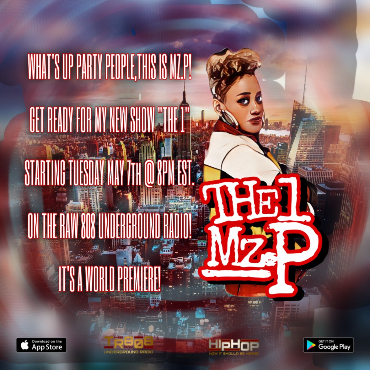 #NewShow The 1 with Mz.P Tuesdays 8pm est 
Get The Raw 808 app or go to Theraw808underground.com
#Tunein #theraw808 #mzp #the1 #realhiphop #orlando