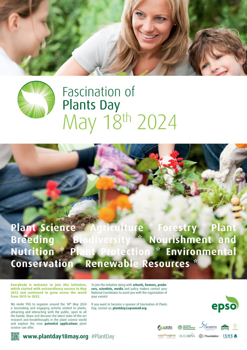 🌺Plants are not only essential for our physical well-being but also contribute to our mental health🤗Take a moment to reconnect with nature at Fascination of Plants Day events around May 18 across 63 participating countries & experience the restorative power of plants🌿#plantday