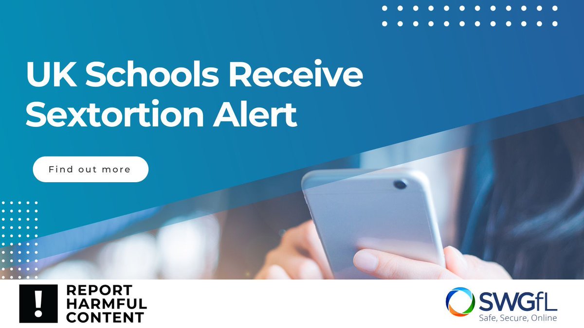 The National Crime Agency has alerted schools across the UK around the surge in cases of financially motivated sexual extortion. Find out more about the alert and the support available.⤵️ swgfl.org.uk/magazine/uk-sc…