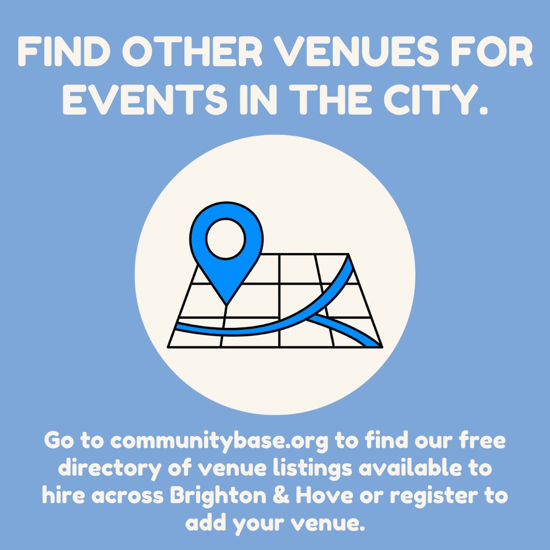 Do you have venue space available for community groups in Brighton & Hove? Then add it to our free online directory! It’s free to list & free to search! List Now👉tinyurl.com/cbbrighton