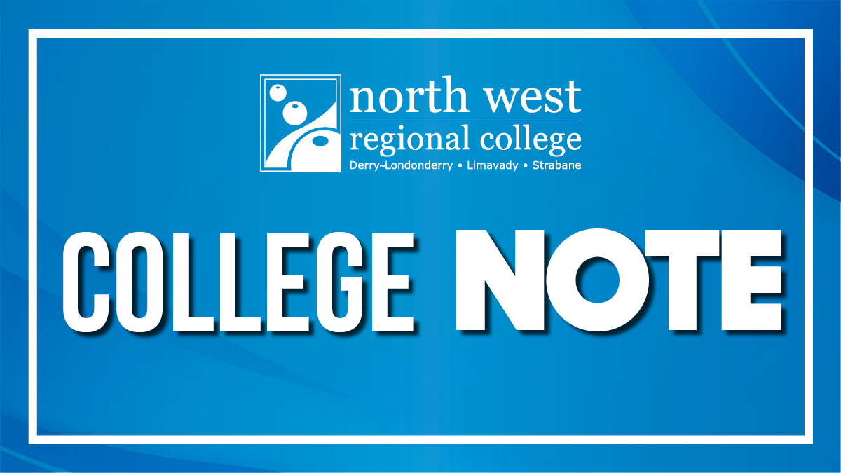 COLLEGE CLOSURE All college campuses will be closed on Monday, May 6. The college will be open again on Tuesday, May 7. Visit: nwrc.ac.uk for information on all courses and to apply.