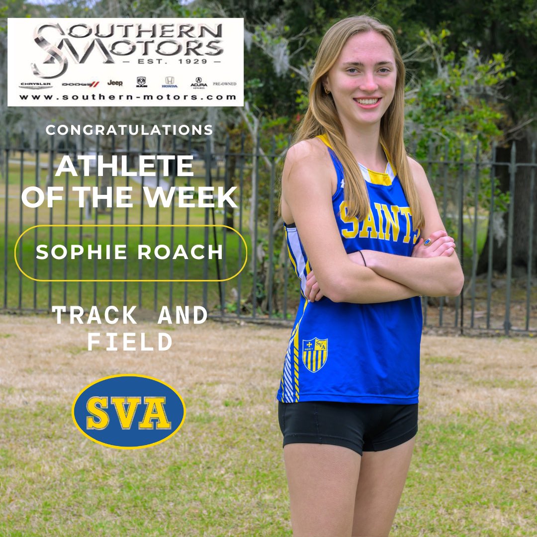 Congratulations to Last Week’s Southern Motors Honda Athlete of the Week, Sophie Roach Sophie has beat her season best time in the last two meets. She hit a season best in the 4x400- 4:34.23! “Sophie is the calm leadership our young team needs. -Coach Nichols @SomoHonda
