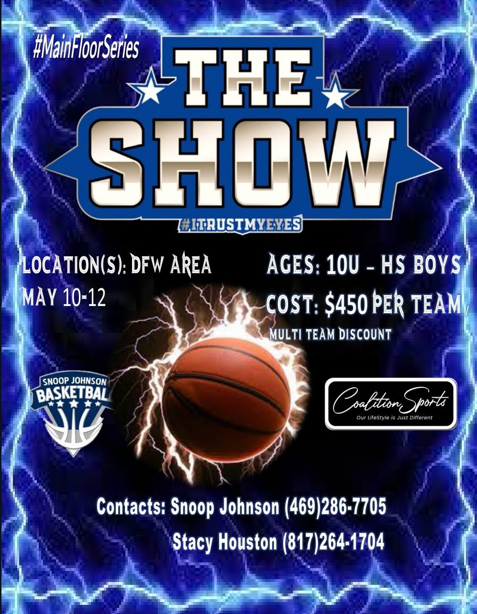 Session #3: 🏀 The Show 🍿 Boys basketball showcase 📅 May 10-12 📍 Impact Center (Arlington, TX) 👀 Last spring session. Get registered ASAP. ⬇️ basketball.exposureevents.com/218509/e/regis…