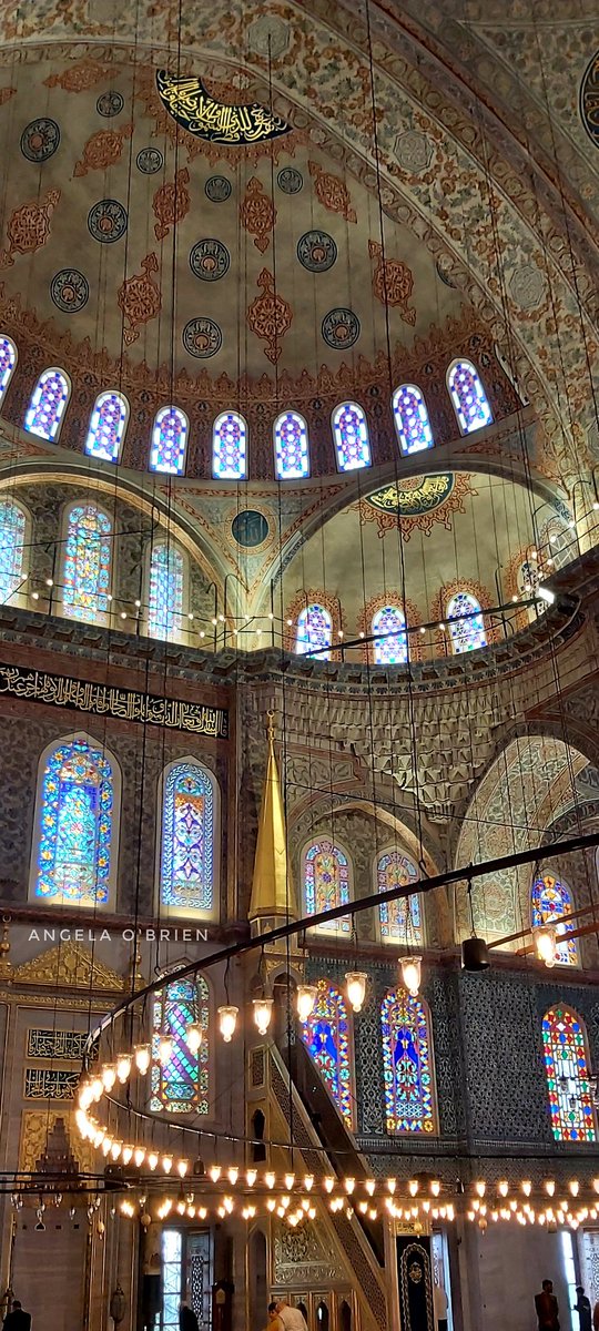 Photo taken inside the Blue Mosque (Sultan Ahmed Mosque), Istanbul, today. The Mosque was built between 1609 and 1617, during the reign of Sultan Ahmed I. It is referred to as the 'Blue Mosque' because of the 20,000 handmade Iznik style ceramic tiles that decorate its walls.…