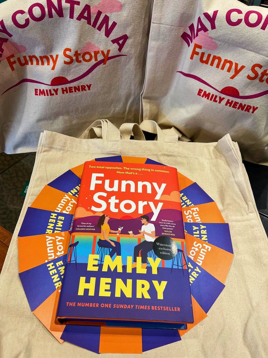 We got some! Free tote bag when you buy #EmilyHenry #FunnyStory while stock lasts @RiversideHemel #hemelwaterstones #waterstones