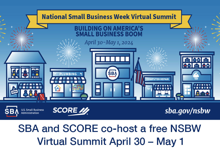 During National Small Business Week (4/28 - 5/4), the SBA  And SCORE are hosting a free 2-day virtual summit, April 30 to May 1.  Visit sba.gov/nsbw

#smallbusiness
#smallbusinessweek
#womenlead
#womenatwork
#womeninbusiness
#womenentrepreneurs
#womenownedbusiness