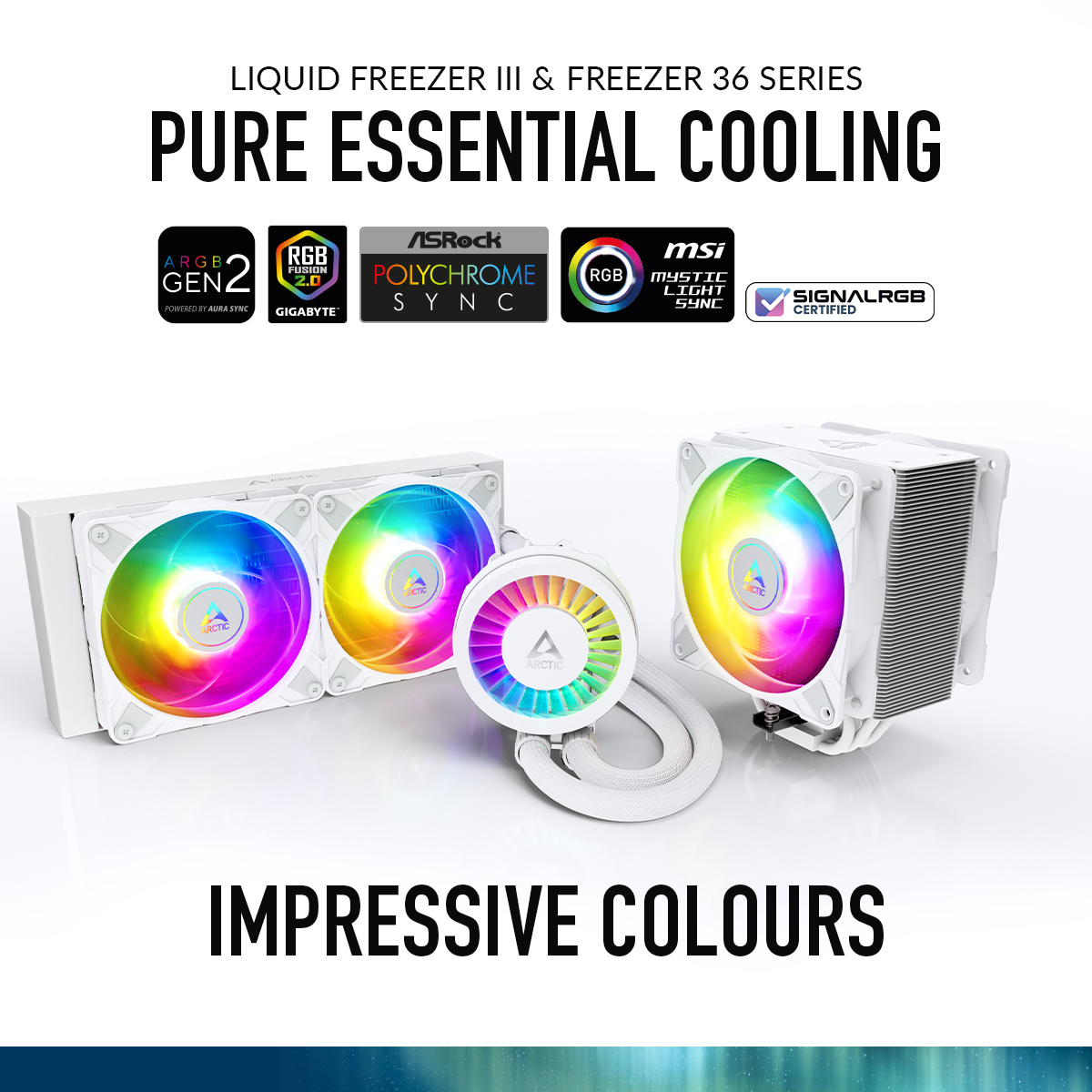 🌈Dive into vibrant visuals with Liquid Freezer III & Freezer 36! Elevate gaming with customizable A-RGB lighting, matching your style. Experience innovation now! ❄️🌈✨ #ARCTIC #ARCTICool #LiquidFreezerIII #LFIII #Freezer36 #F36 #ARGB #GamingTech #PCgaming #cooling #tech #gaming