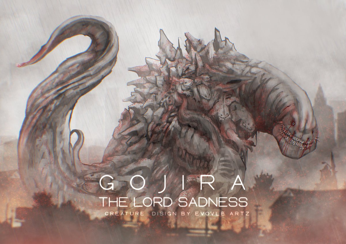 gojira the lord sadness 
Inspired by Godzilla Blackmass.@steel_neck