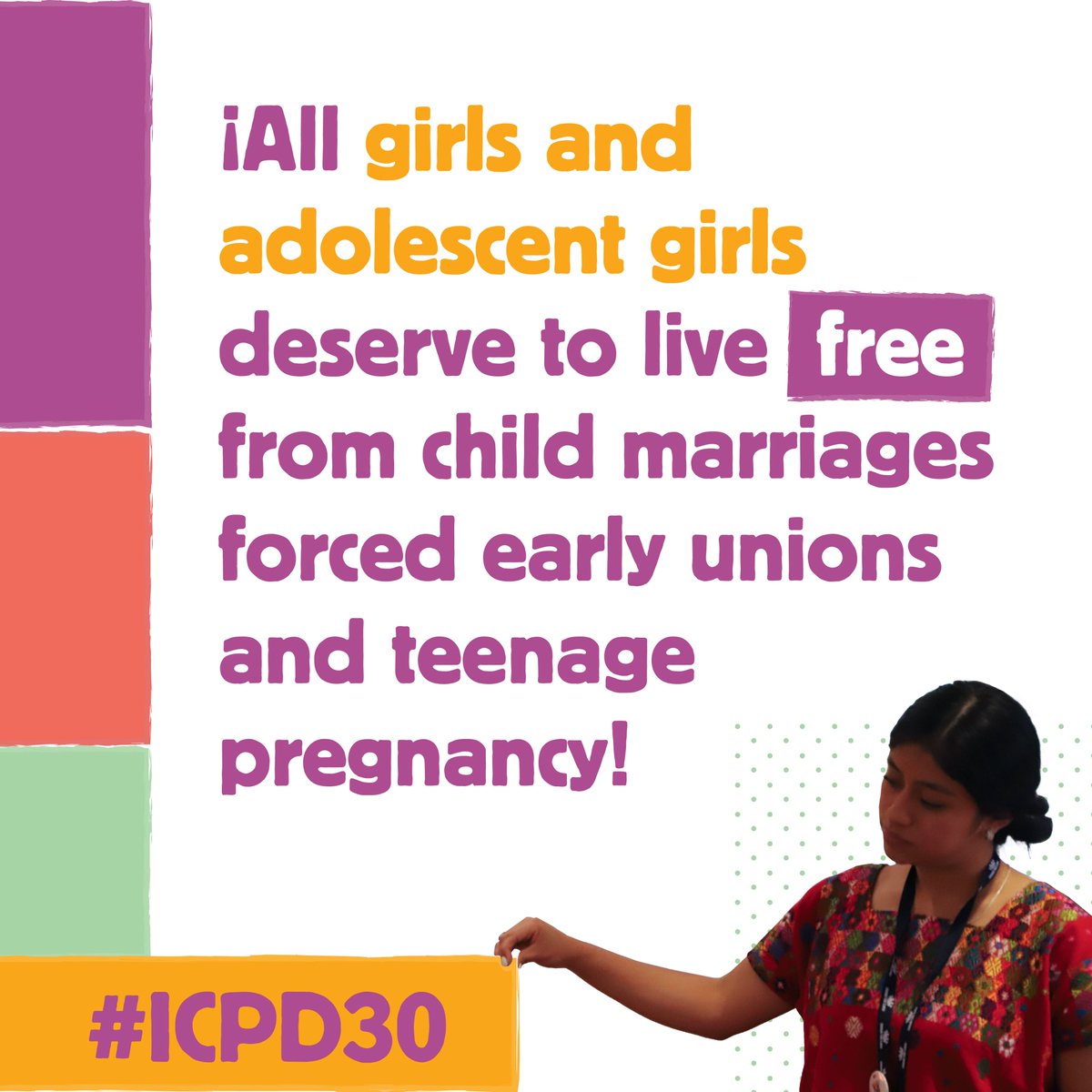 🌟At #ICPD30, let's prioritise sexual and reproductive rights and health for all girls and adolescents to #EndChildMarriage. Every girl deserves the right to control her own future and make empowered choices! #SRHR #CPD57