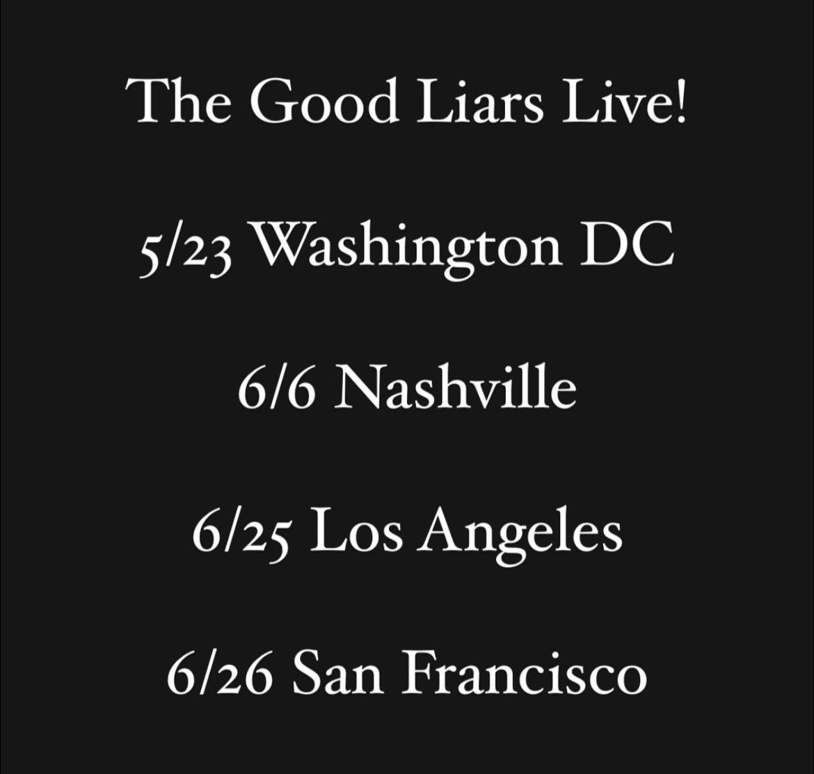 Come see our live shows! Tickets here: goodliars.com/live-shows 🎟️