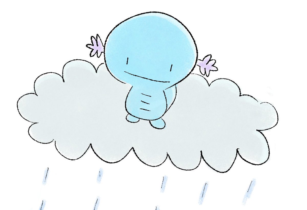 He showers benefits upon us.🌧️ #うぱアート