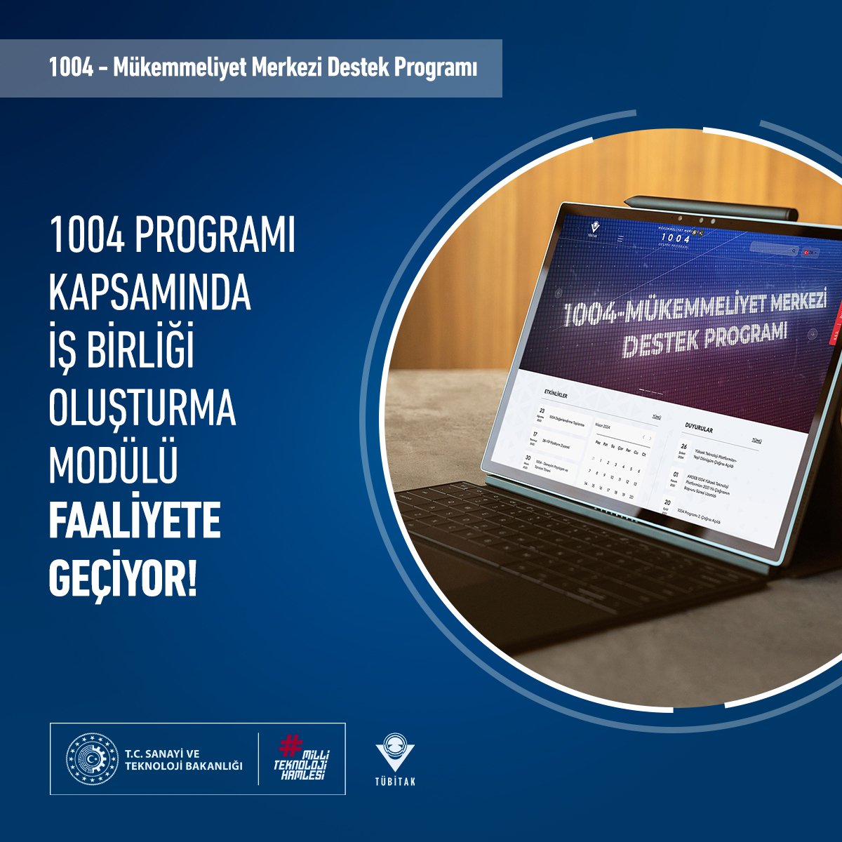 📢 1004 programı kapsamında İş Birliği Oluşturma Modülü faaliyete geçiyor! İş Birliği Oluşturma Modülü ile; 📄 1004 platformlarına kurum eklemek isteyen yönetici kuruluşlar/yönetici kuruluş adayları platformlarına kurum eklemek için ilan verebilecek, 🧾 Herhangi bir platforma