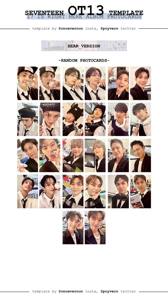 seventeen 17 is right here regular here and hear version photocard