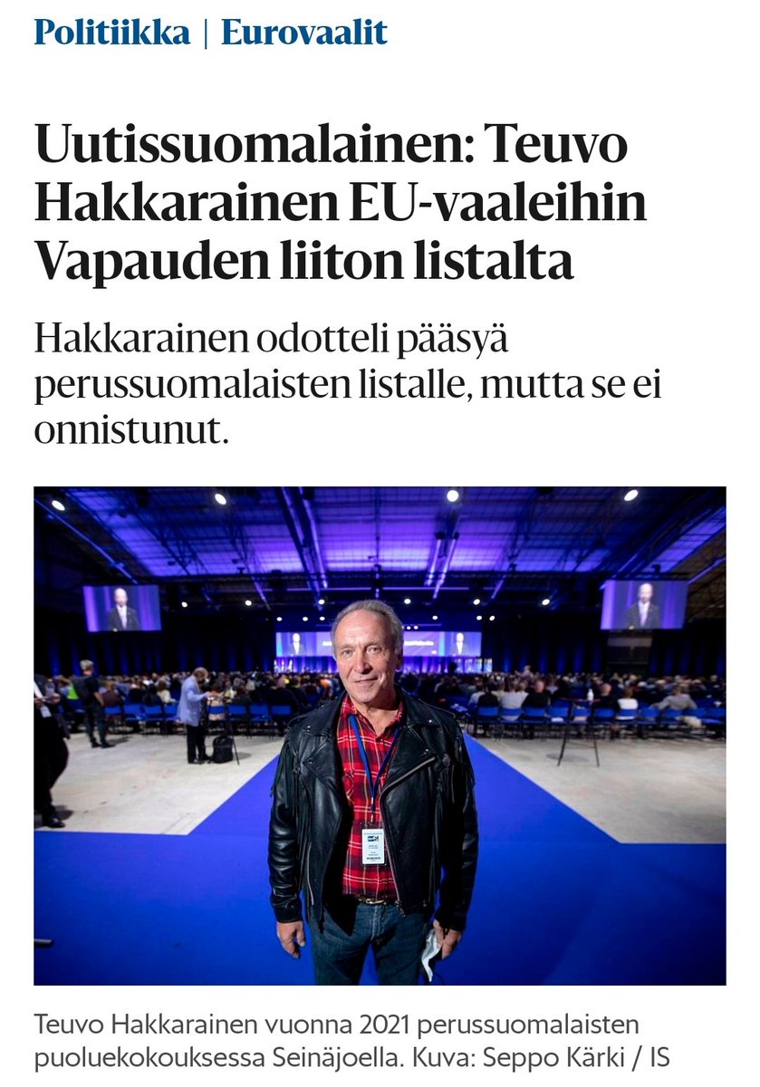 Teuvo Hakkarainen on kyllä kieltämättä todella yllättävä valinta putinisti-puolueen ehdokkaaksi. Jännä, miten nämä ovat aina ihan sattumalta persuja.