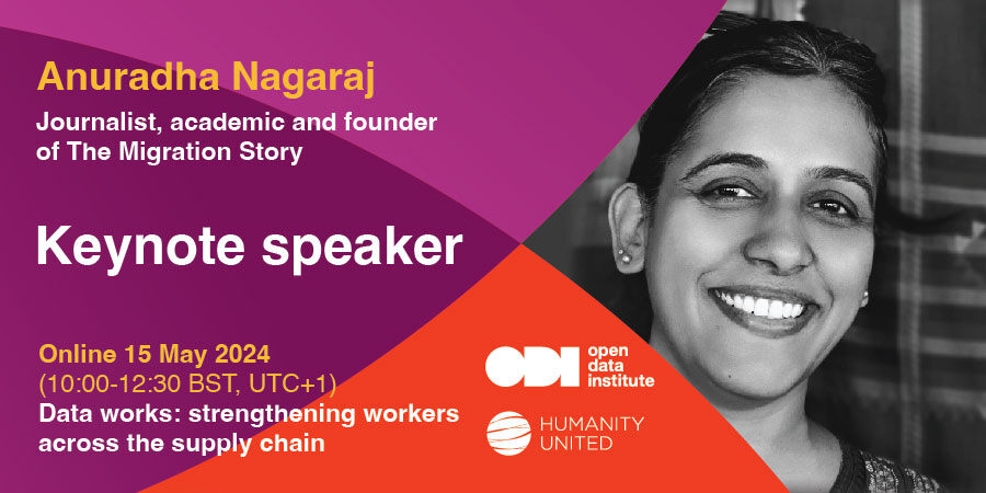 We're delighted to be joined by journalist @AnuraNagaraj at our event on 15th May exploring how data can empower workers and promote ethical supply chains. For more information and to get your free ticket, follow the link below. Don't miss out! hubs.li/Q02vxHvT0