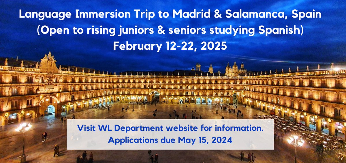 🗣️ LHS families: Applications for the 2025 Spanish Language Immersion Trip are now open! Rising 11th & 12th graders who want to visit Madrid, Segovia, Ávila, Zamora & Salamanca with me & @colegiodelibes are welcome to apply by May 15. 🇪🇸
