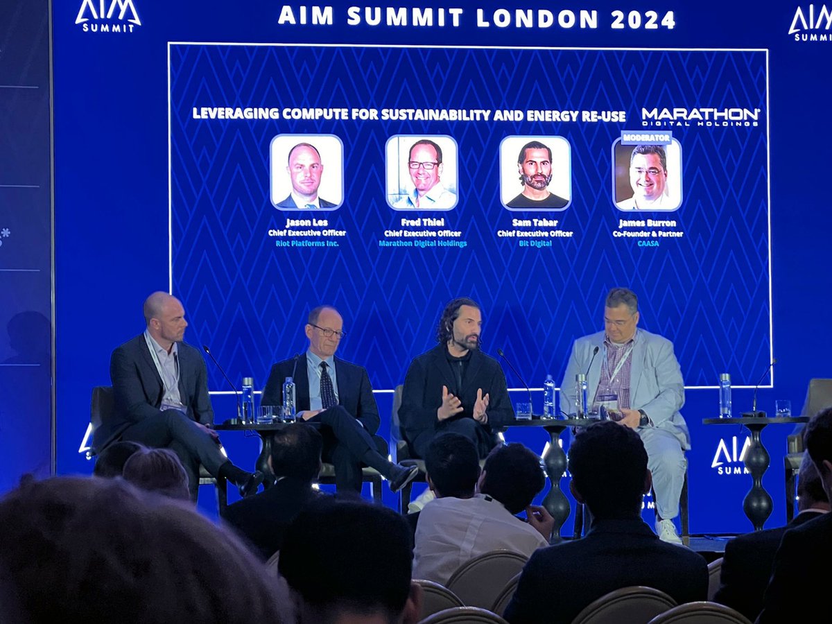 We just wrapped up an awesome panel in front of a packed audience at #AIMSummitLondon!

Thank you for joining us as @JasonLes_, @fgthiel and @SamirTabar discussed Leveraging Compute for Sustainability and Energy Re-use.